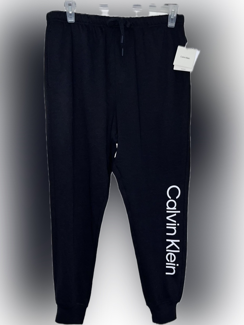Calvin Klein nwt men’s Black sweats joggers with White Side Logo brand new nwt
